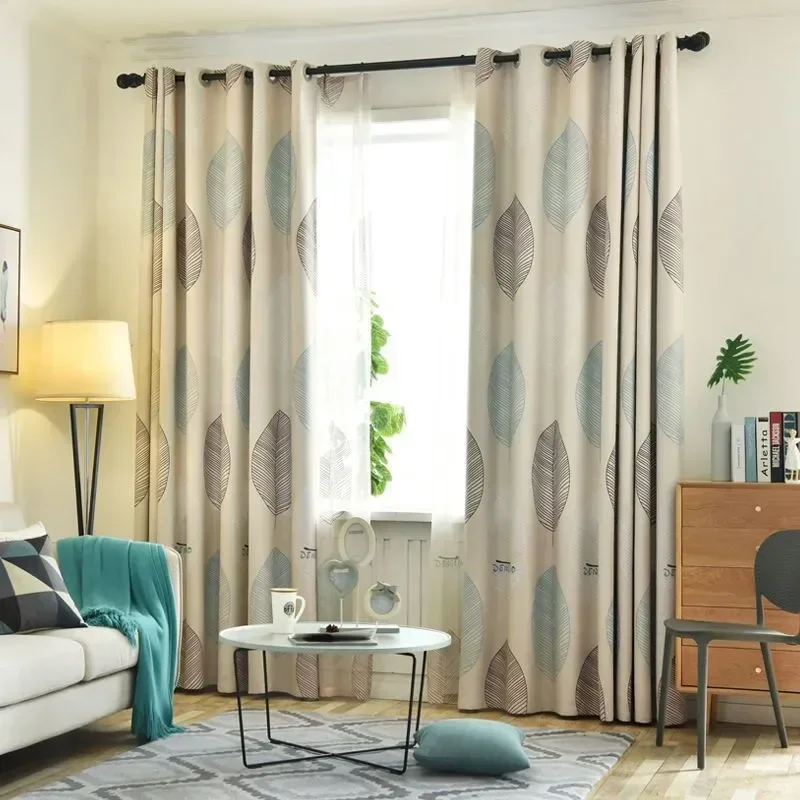 

4213-STB- Gradient Color Print Voile Nordic Grey Window Modern Living Room Curtains Tulle Sheer Fabrics Rideaux Cortinas