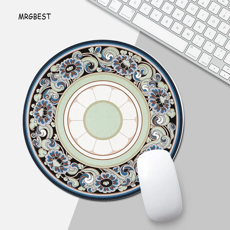 

2020 New In Stock Round Small Size 20x20/22x22cm Mouse-pad Non-slip Nature Rubber Mat Simple Pattern Desk Mat for Pad Mouse