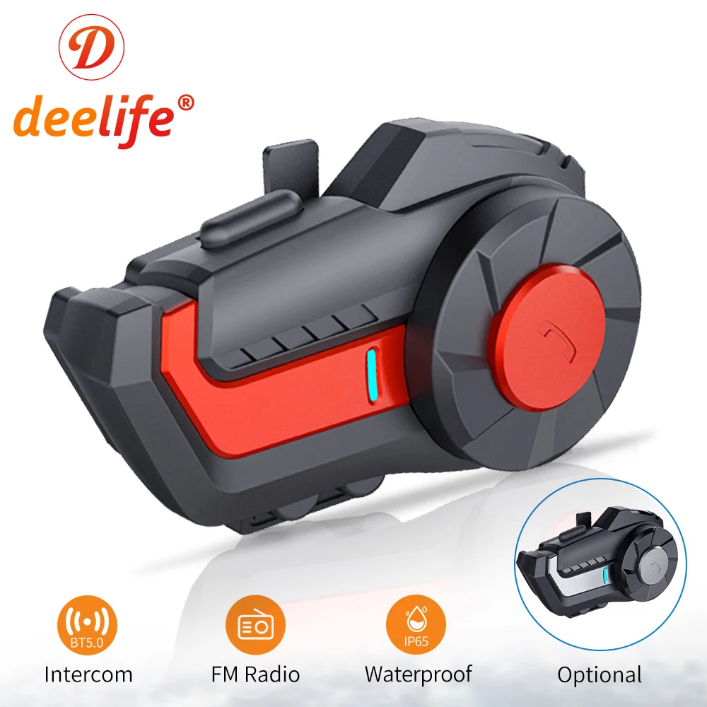 

Deelife Motorcycle Bluetooth Intercom Helmet Headset Moto Waterproof Hands-Free Motorbike Wireless Headsets