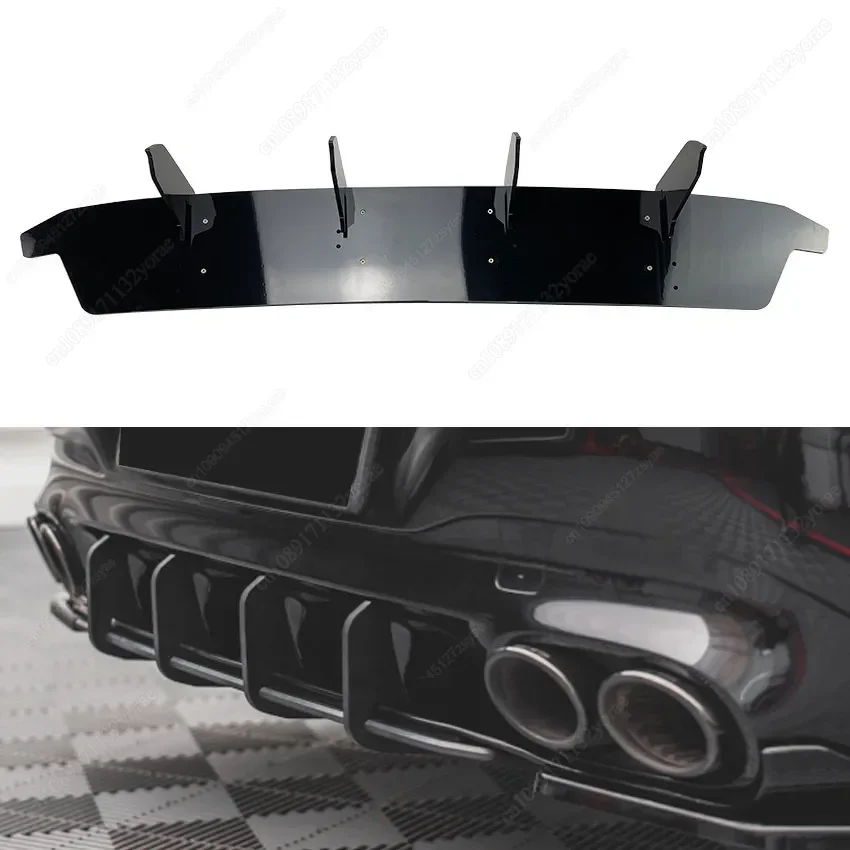 Фото Для Mercedes Benz CLA Class C118 CLA35 CLA45 AMG 2020-2024 задний бампер, диффузор, спойлер, сплиттер, губа, ABS, черные обвесы, тюнинг №1