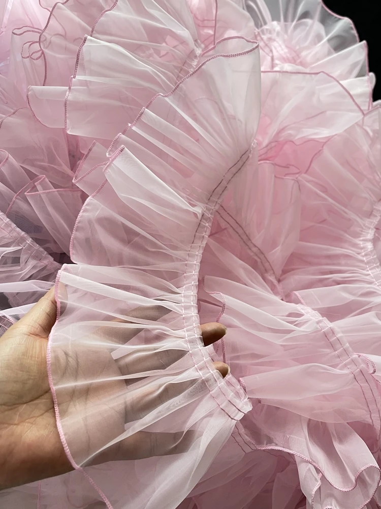 2 метра/партия кружевное одностороннее платье с оборками 10 см