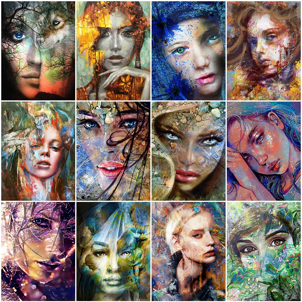 

5D алмазная живопись «сделай сам», вышивка крестиком для девушек, алмазная вышивка, Женский портрет, Ручная инкрустация, подарок для девушки,...