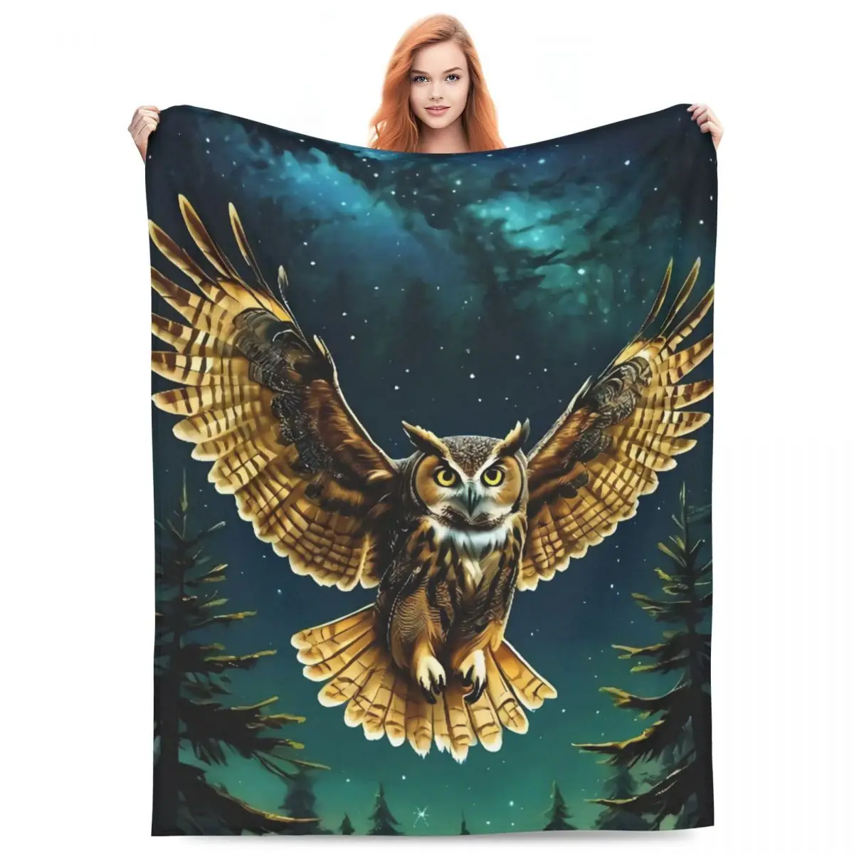 Одеяло с рисунком совы мягкие настраиваемые одеяла принтом животных не