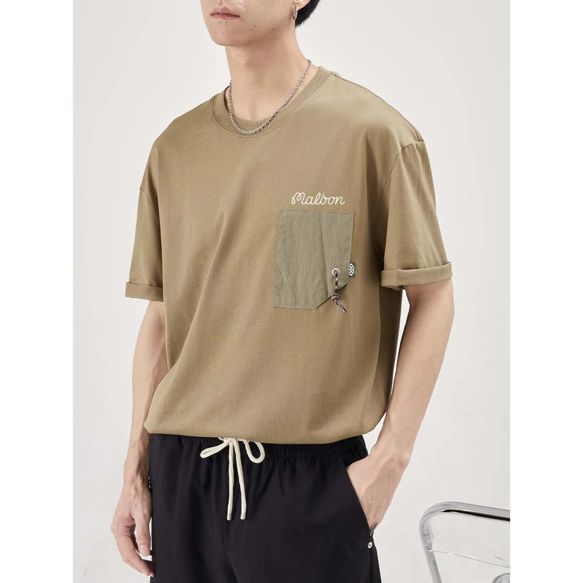 100% Cotton Malbon Golf T Shirt Men Short Sleeve 2023 Summer High Quality Tees Classic Fashion Clothes Panel Design