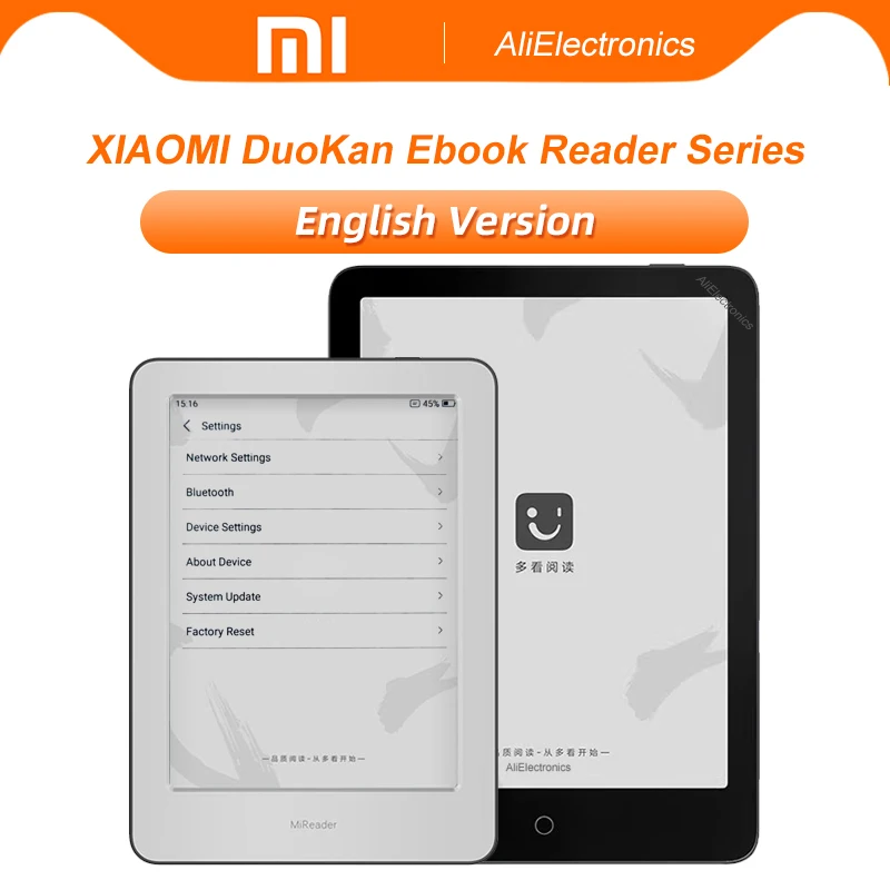 Xiaomi электронная книга MiReader HD сенсорный экран 6/7.8 дюймов E ink планшет Электронная