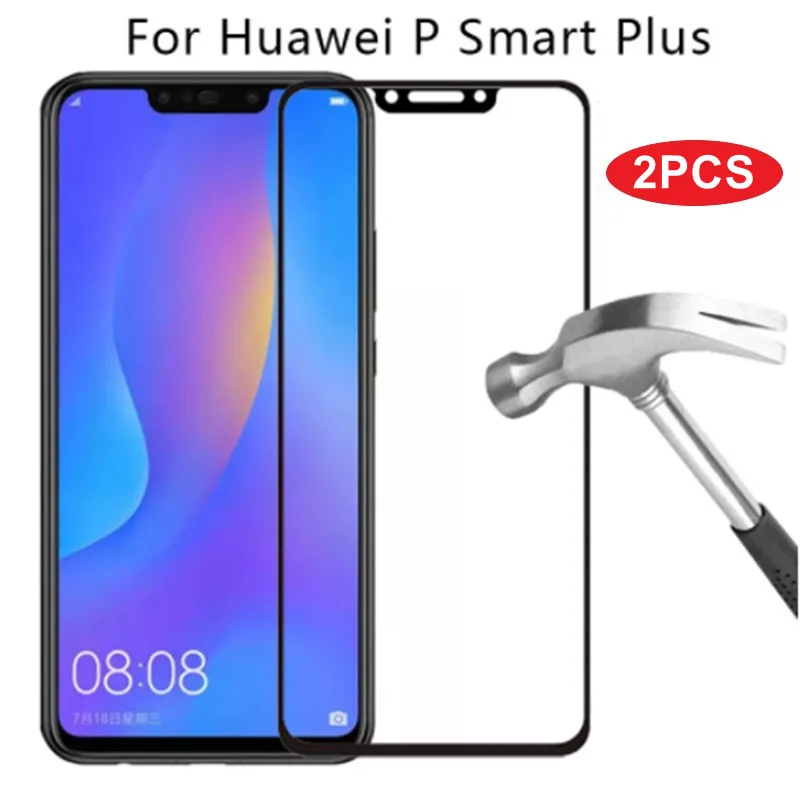 

2 шт. закаленное стекло для Huawei P smart Plus 2018 Защитное стекло для p smart + 2018 полноэкранная защитная пленка