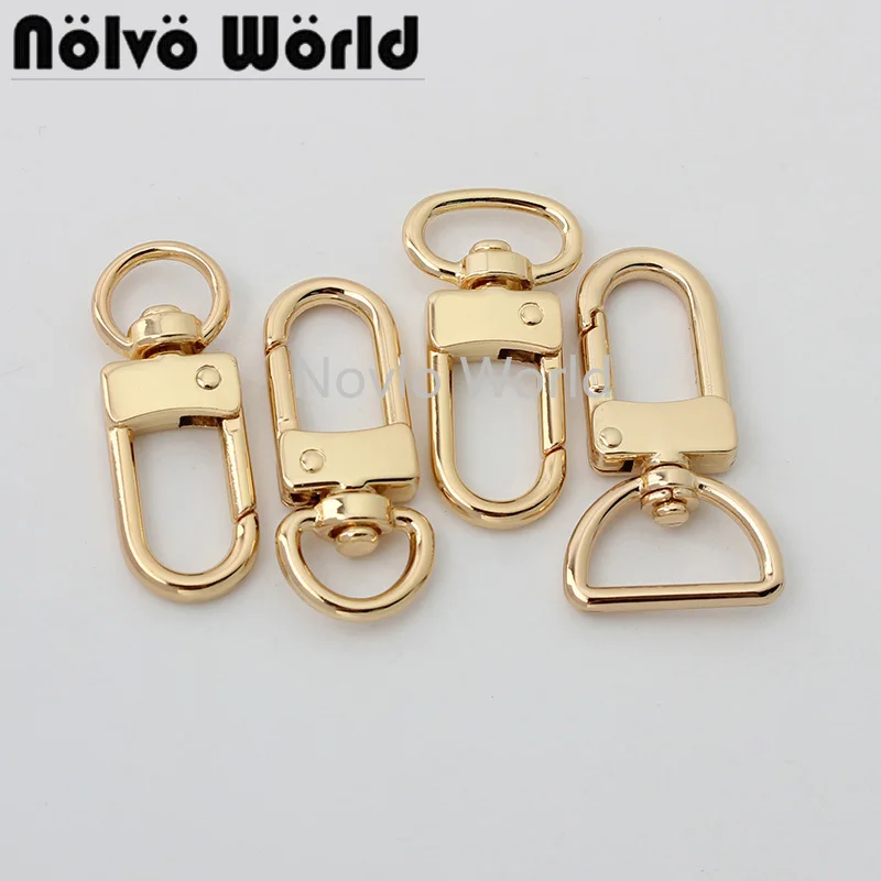 

10-50pcs 4 types 13mm 10mm 16mm small size polished alloy snap hook for woman chain bag swivel clasp keychain hareware