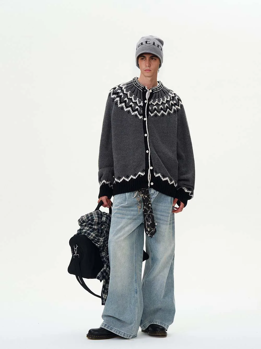 Tung солнце кардиган свитер мужской корейский Y2k Hombre мужская одежда свитера на