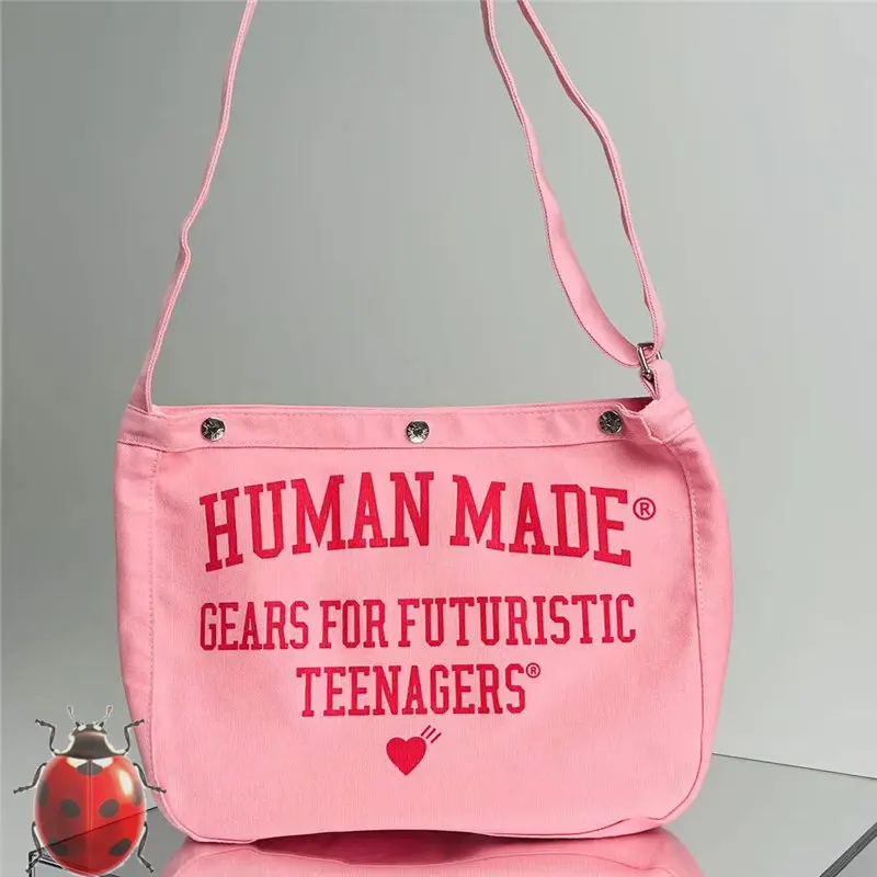 Canvas Human Made Dry Alls Backpacks Ape Head Dog Print Men Women High Quality Shoulder Bag