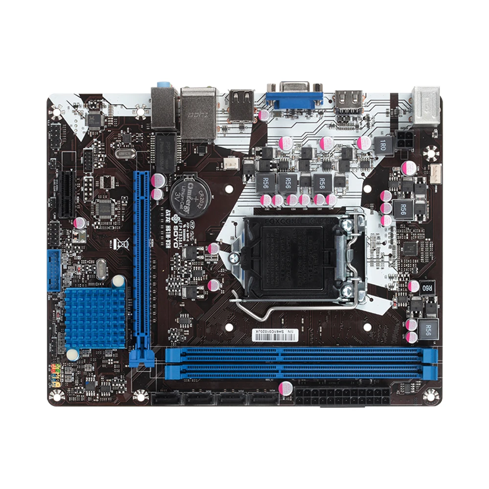 SOYO Новый LGA1155 материнская плата со слотом двухканальный DDR3 SATA интерфейс Intel H61 для