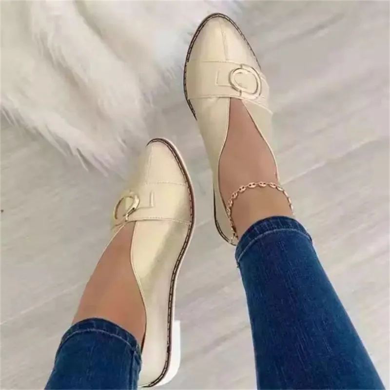 

Женские остроносые туфли на плоской подошве, элегантные офисные повседневные туфли без застежек, Размеры 35-43, для осени, 2021