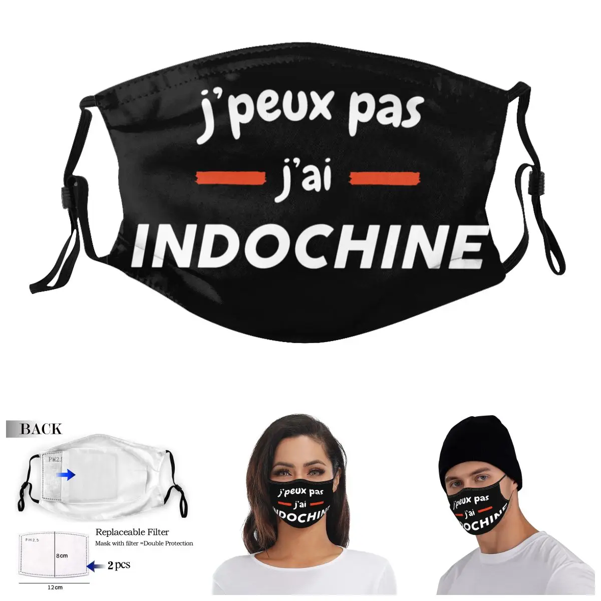 

Indochine I Can T I Have Indochine T Shirt R145 Adult Dust Mask Funny Novelty Wry Face Activated Carbon Filter Mask
