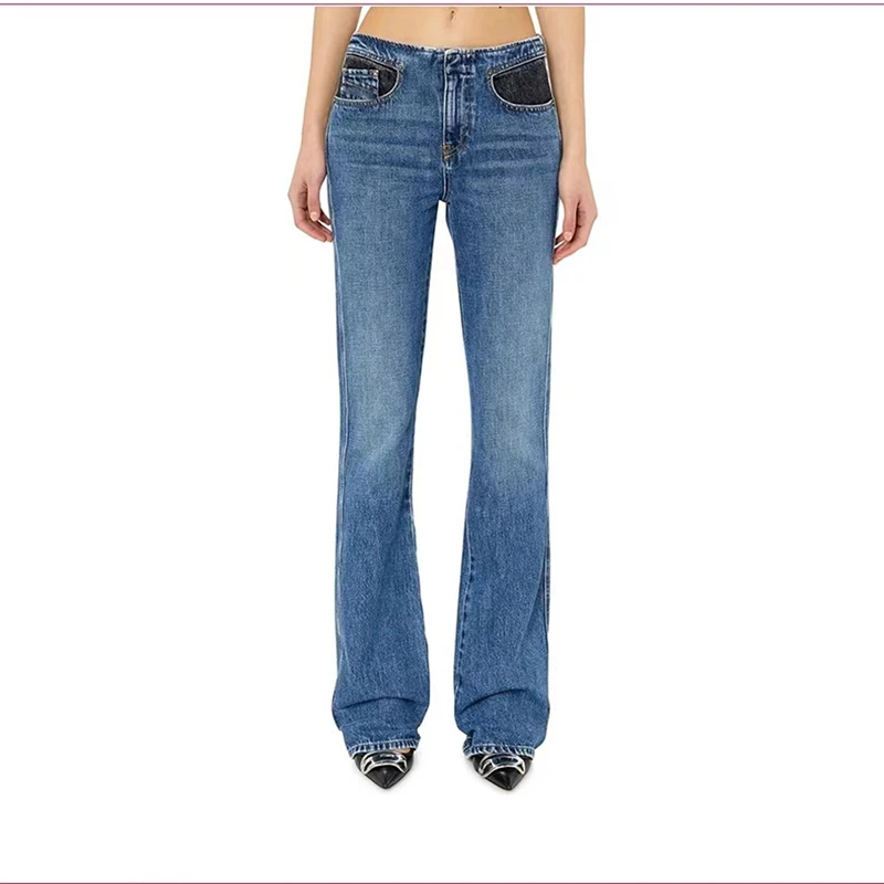 

Blue high waist micro flare women's pants 2023 summer new y2k Slim skinny jeans fashion versatile flare pants