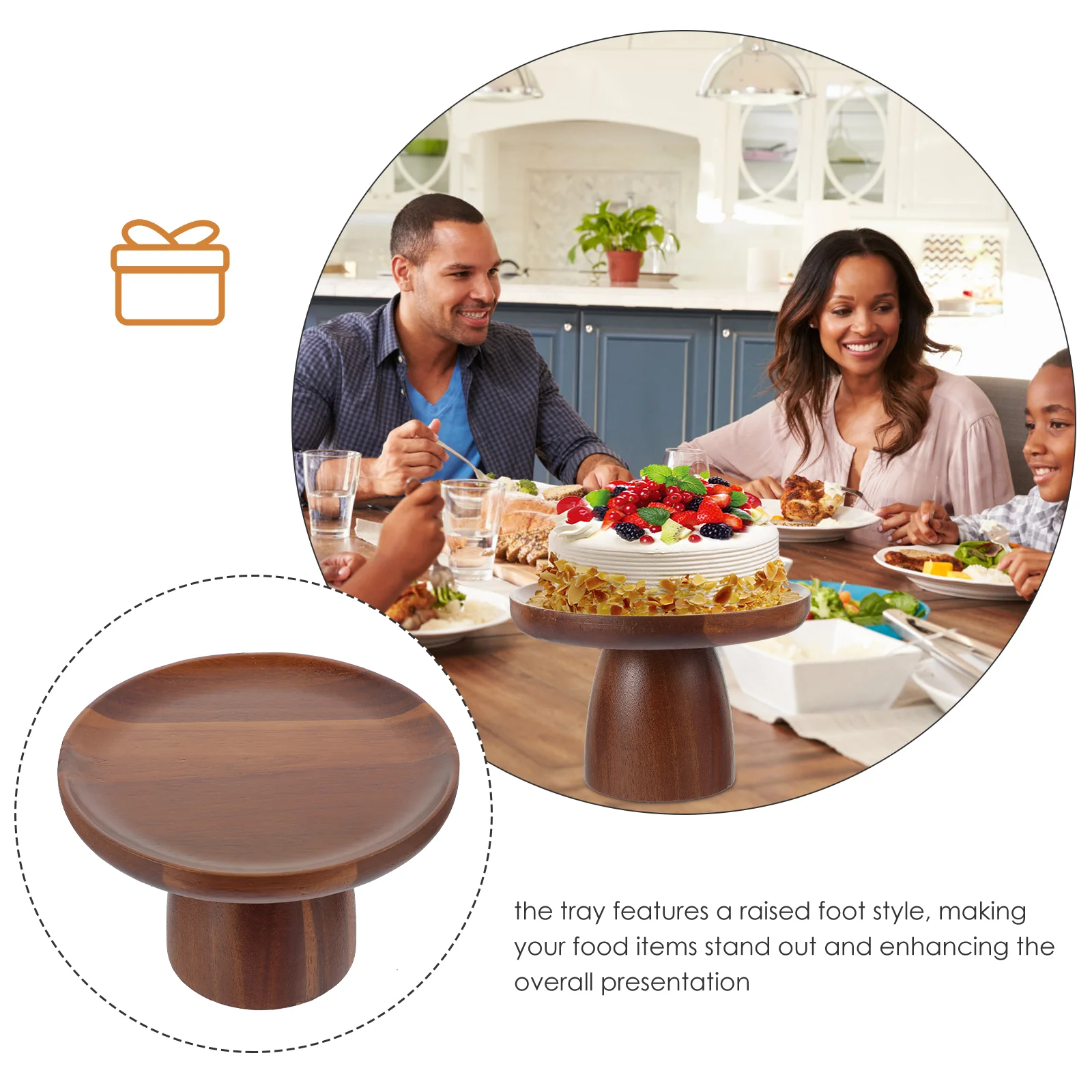 Деревянная подставка для торта демонстрации свадебного подноса орнамента