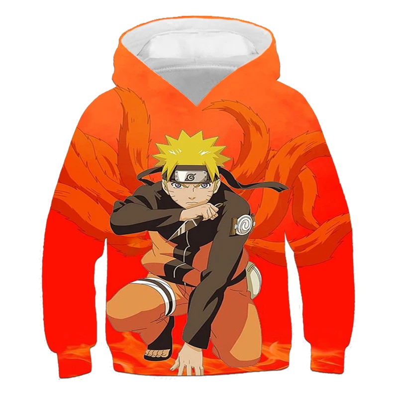 

2023 New Naruto Hoodie Animation Kids 3D printed fashion sweatshirts Boys girls Kids pullovers street wear coats 3-14 years old