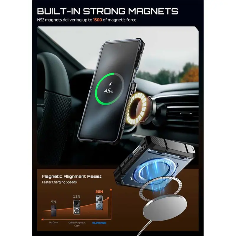 Фото Чехол SUPCASE For Samsung Galaxy Z Flip 8 Case UB Grip, защитный чехол военного класса с подставкой и защитой переднего экрана №4