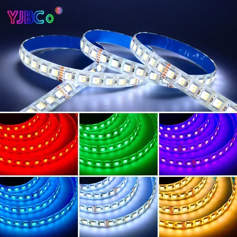 12 В 24 5 м RGB + CCT цветов в 1 светодиодная лента SMD 5050 60 светодиодов/м 96 RGB+CW/WW RGBWC