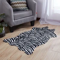 Nordic imitation Zebra pattern Rug faux skin leather NonSlip Antiskid Mat washable Animal print Carpet for living room bedroom