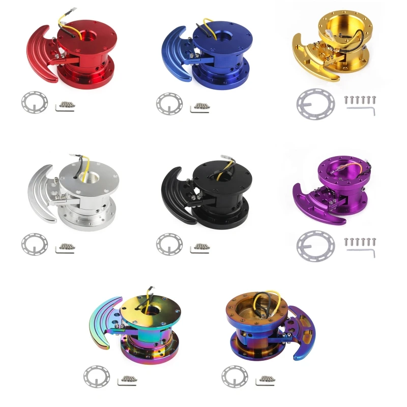 

Universal Racing Steering Wheel Quick Release Hub Kit Adapter Body Removable 6 Holes Snap Off Boss- Kits Wear resistance