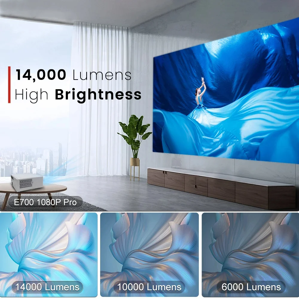 Умный проектор Everycom E700 Pro Wi-Fi 2 4 ГГц для домашнего кинотеатра Android 9 0 3d Led видео Full Hd