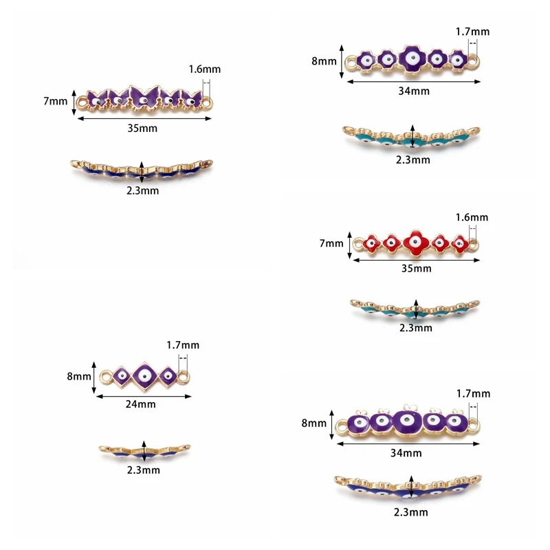 10 шт. сплав Капельное масло соединение глаз Пряжка бабочка цветок треугольник