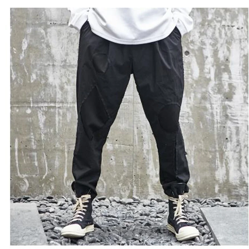 

New Japan Men Style Streetwear Hip Hop Harem Pant Male Fashion Casual Black Hole Trousers Punk Gothic Spliced Joggers Sweatpants