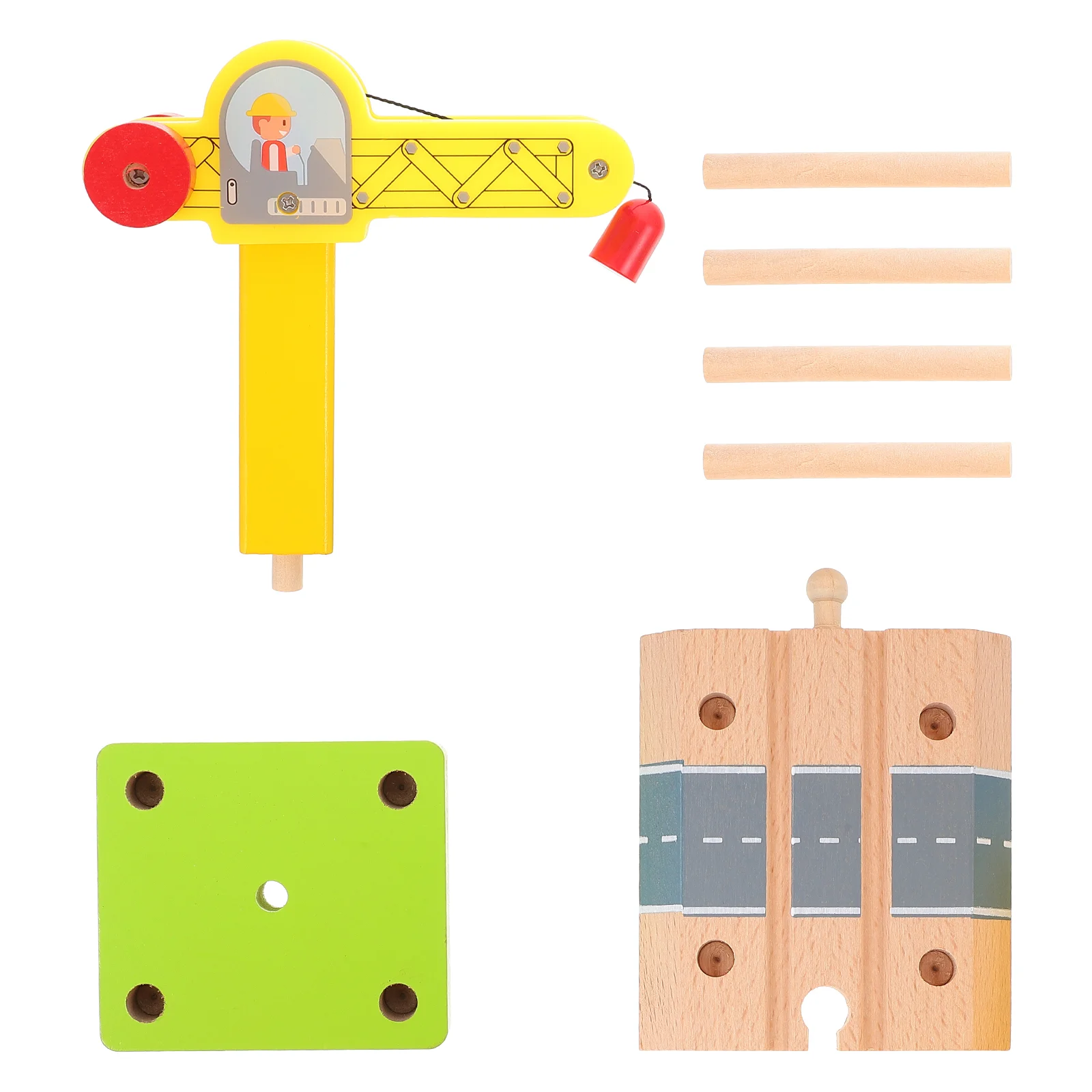 

Rail Pendant Toy Track Puzzle DIY Accessories Magnetic Wooden Tower Crane Adornment