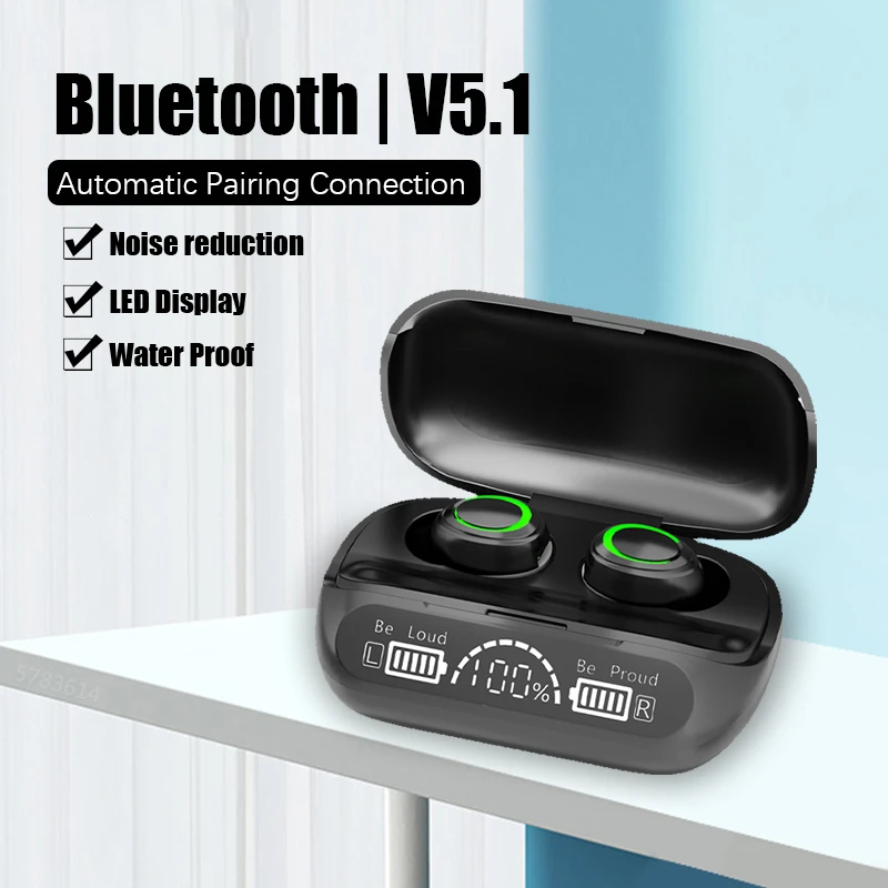 

TWS 2022 Новые Bluetooth 5.1 беспроводные наушники, стерео сенсорные музыкальные спортивные водонепроницаемые наушники, игровые шумоподавляющие на...