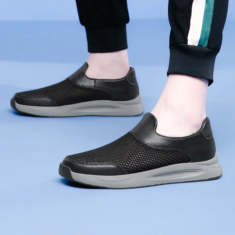 Мужская спортивная обувь с сеткой удобная дышащая легкая повседневная без