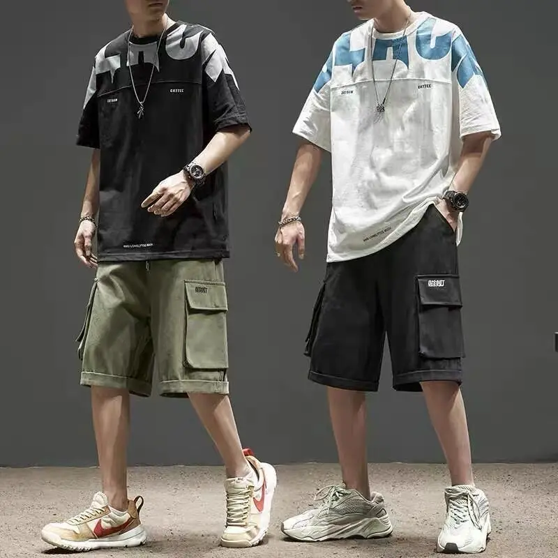 

2023 Summer New Loose Men's Short Sleeve Casual Trend Letter Printed Fashion Simplicity Commute Handsome Korean Version T-shirt