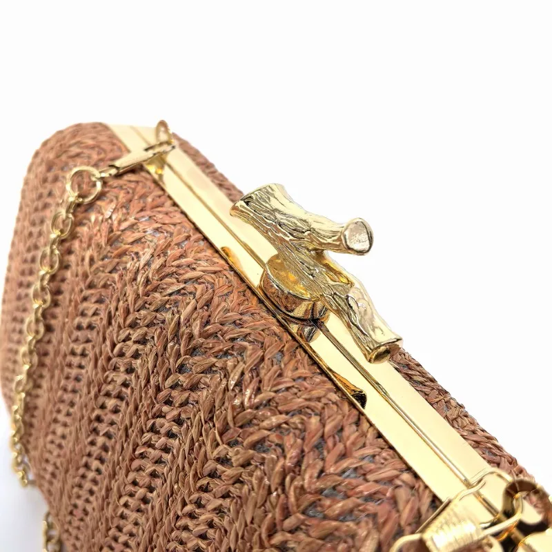 Уличные Свадебные вечерние женские клатчи Летние Стильные Плетеные сумочки