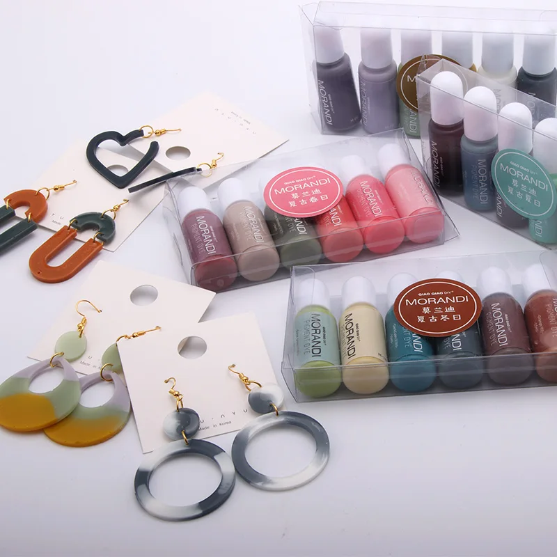 

6Pcs/Set Resin Pigments Candle Soap Ink Morandi Liquid Dye DIY UV Resin Crafts Four Seasons Color Oily Dye Jewelry Making Tools