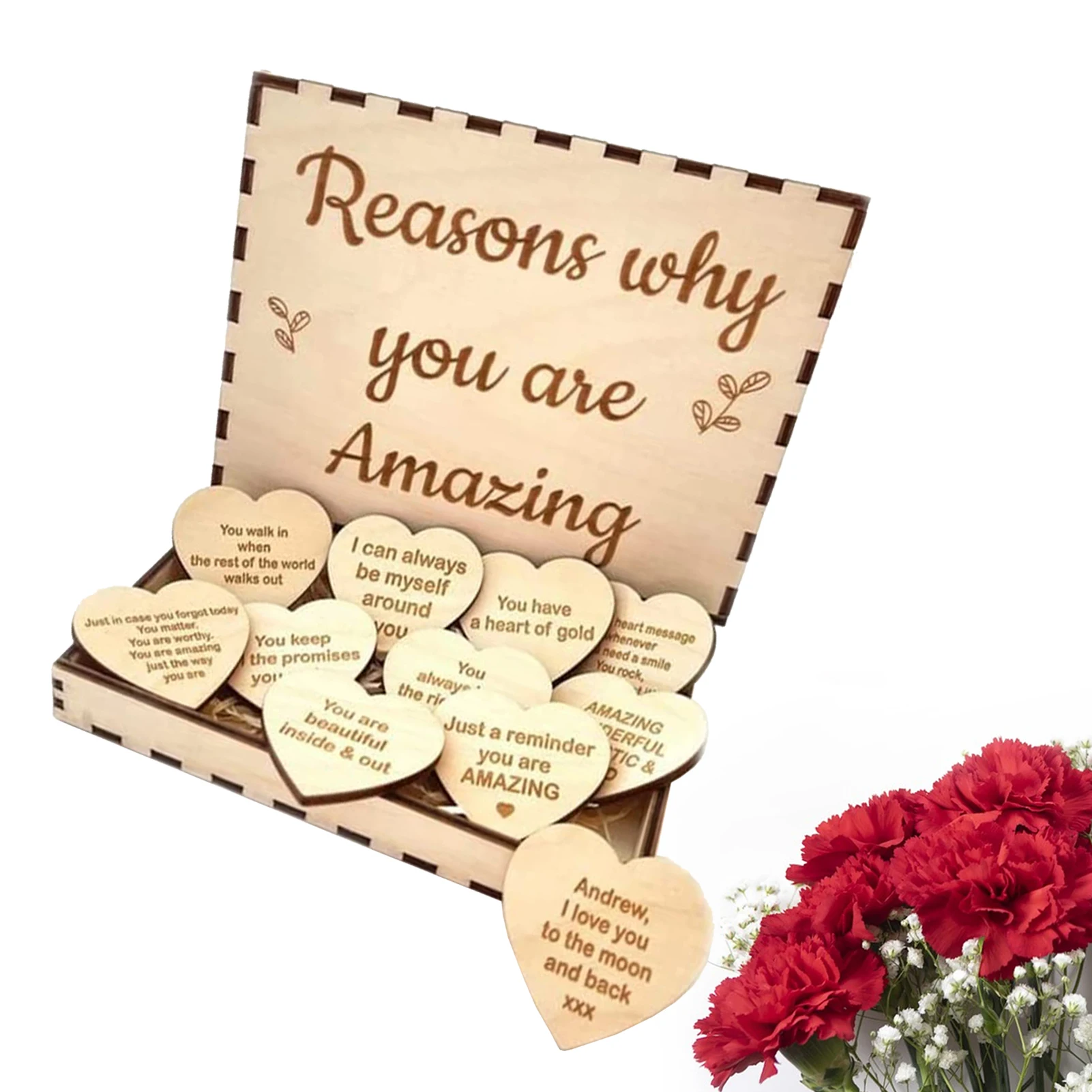 

Деревянные Сердца в коробке Уникальная коробочка с 10 причинами почему вы мой лучший друг причины почему вы мой лучший друг