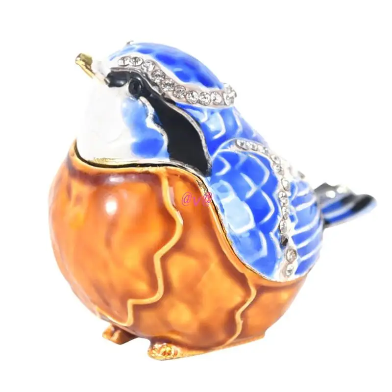 

Ручная роспись эмалированная птица на петлях шкатулка для ювелирных изделий шкатулка для украшения дома