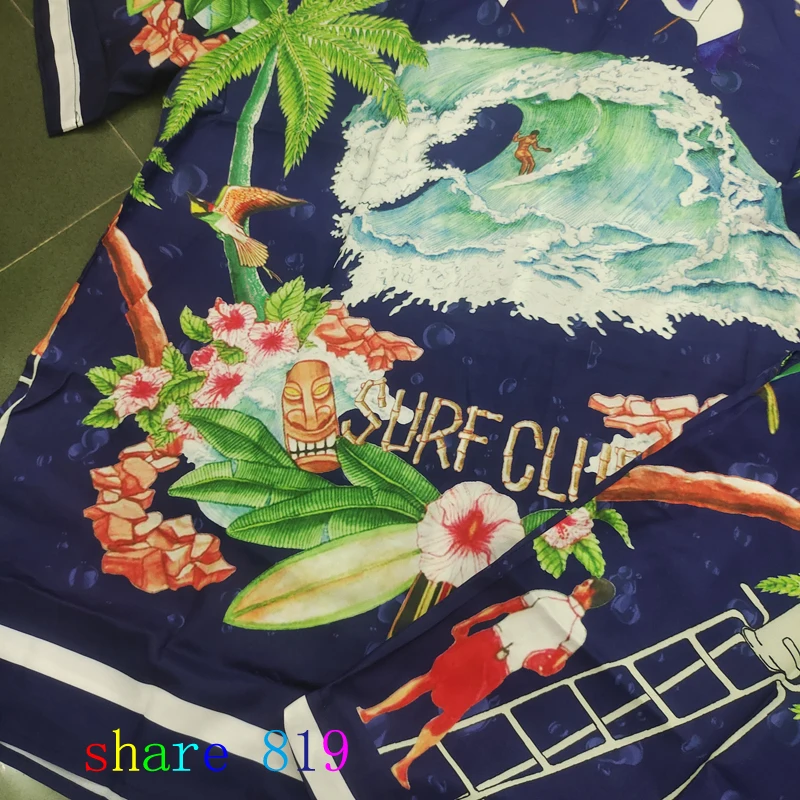 Thin Fabric SURF CLUB CASABLANCA Shorts Shirt Set Men Women Hawaii Beach Seaside Holiday Short Suit