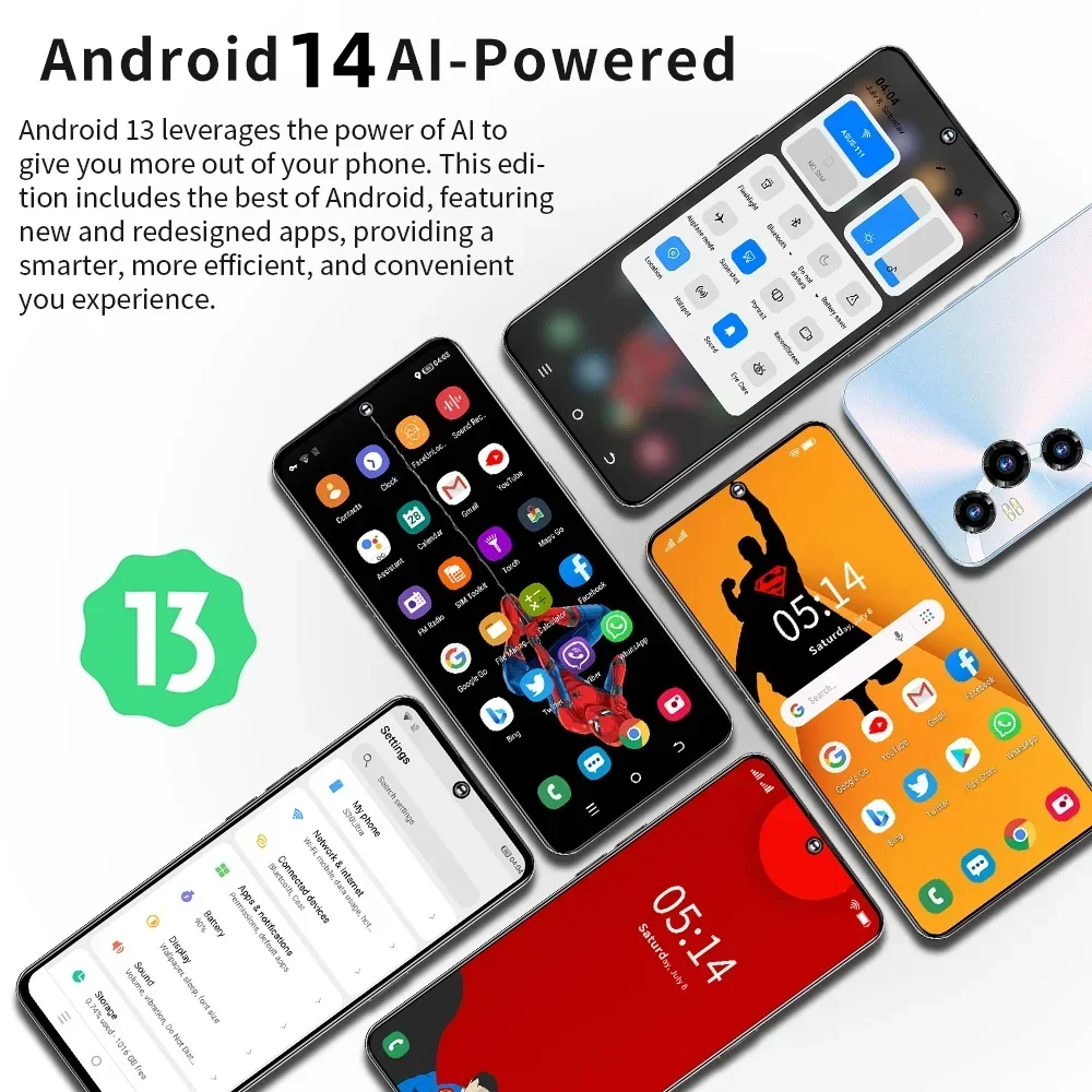 S30 Ultra 5G Глобальная версия 7 3HD Экран 22 ГБ + 2T 8000 мАч Android14 Мозговая мощность Dual Sim Face