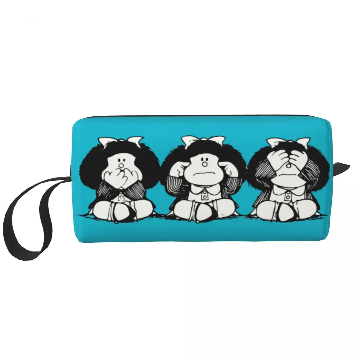 

Humor Mafalda Travel Toiletry Bag Women Cartoon Manga Quino Cosmetic Makeup Organizer Beauty Storage Bags Dopp Kit Box Case
