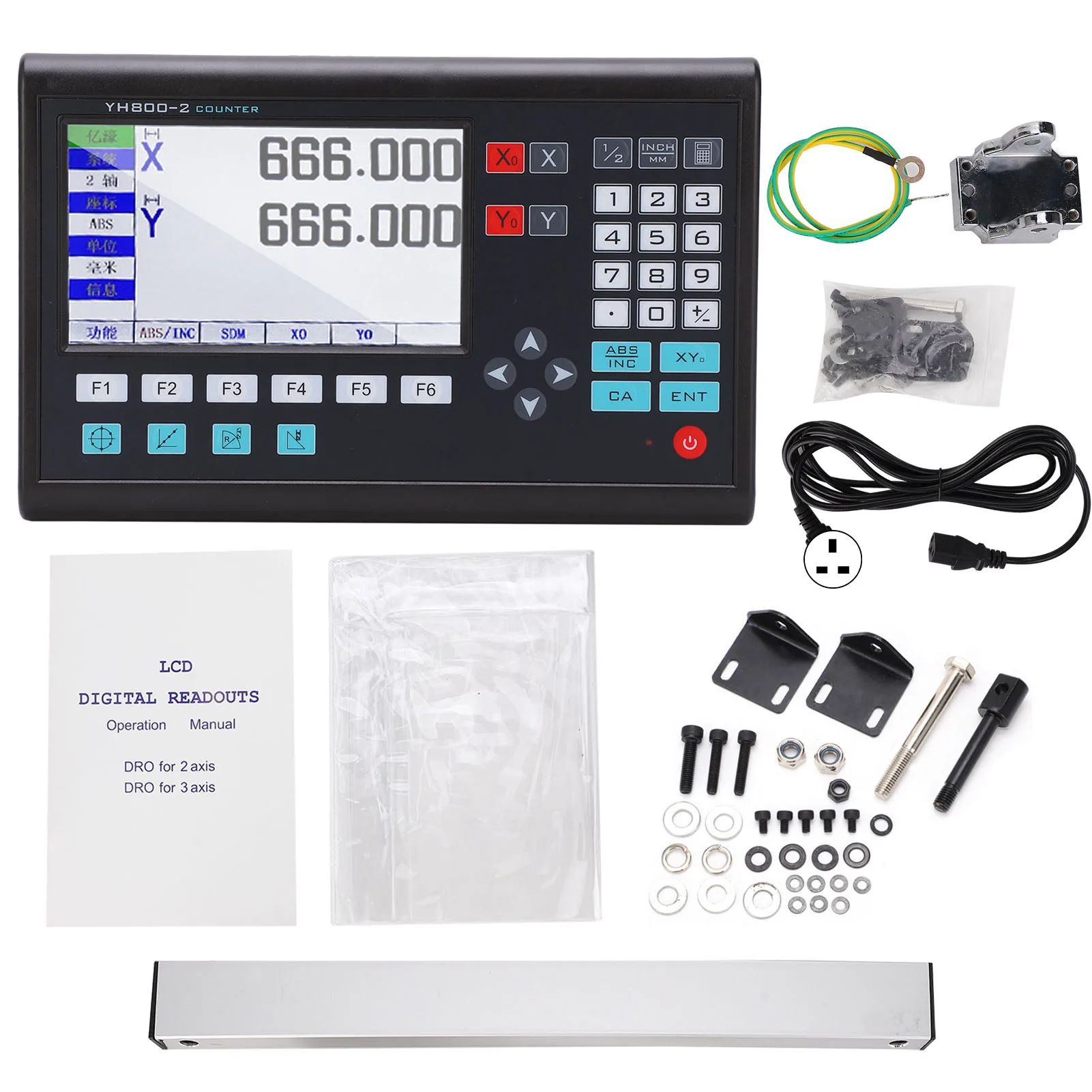 2-осевой ЖК-линейный энкодер с цифровым индикацией высокоточный инкремент TTL для