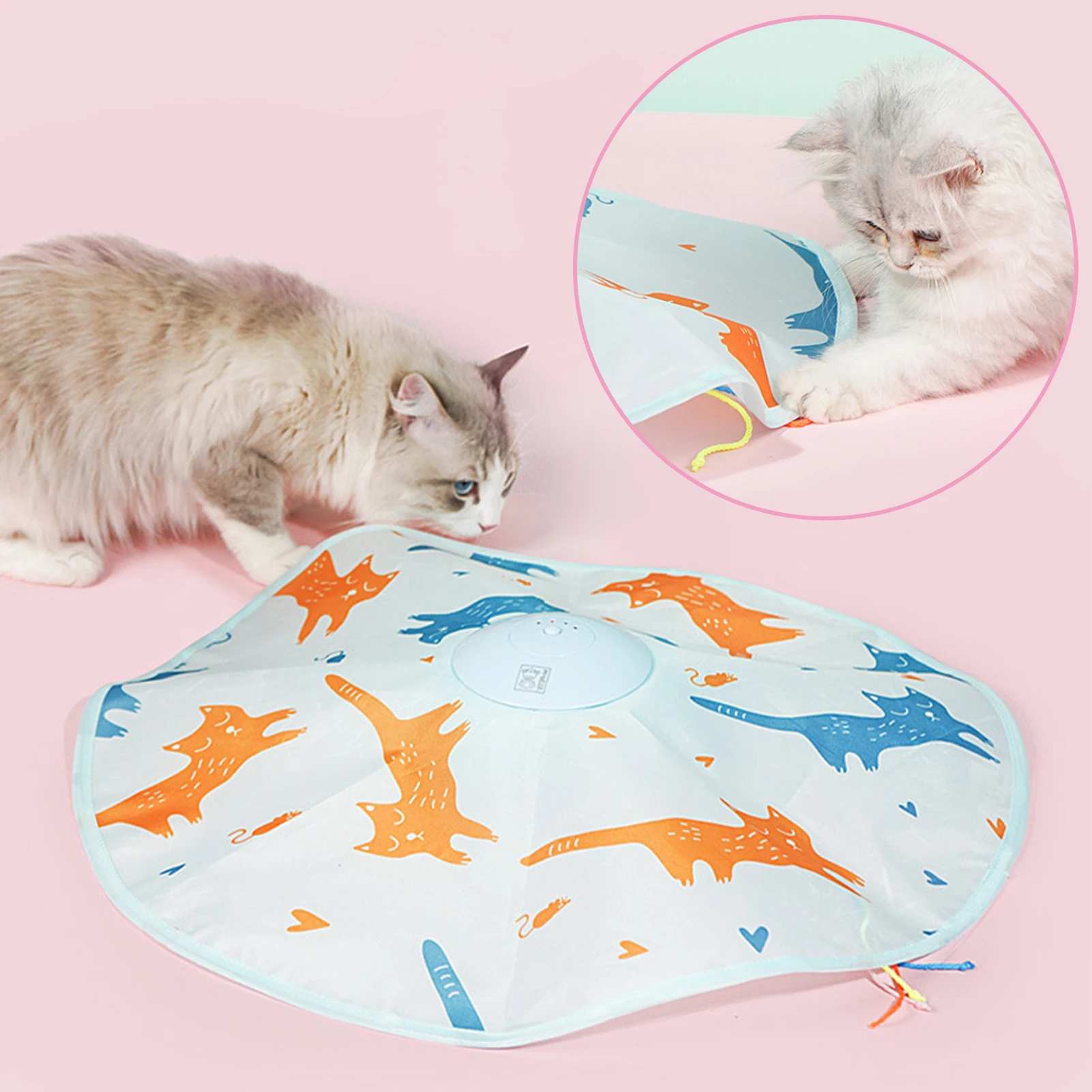 

Automatic Cat Feather Toys Interactive Electric USB Rechargeable Self Rotating Indoor Teaser Exercise Toys for Pet Kitten
