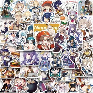10/50pcs Cute Genshin Game Stickers Graffiti Cafe Luggage Laptop Skateboard Home Decoration Nostalgia Suitcase Bicycle Stickers