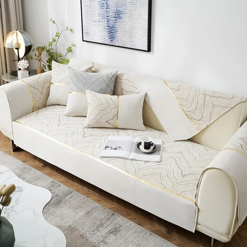 

L Shaped Chenille Sofa Cushion Cover Removable Couch Slipcover Chaise Longue 1/2/3 Seat Sofa Cover