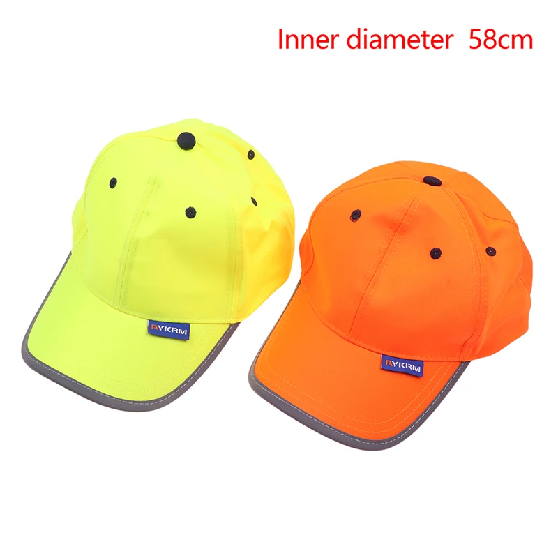 

High Visibility Reflective Baseball Cap Yellow Safety Hat Work Safety Helmet Washable Hat Safety Traffic Cap