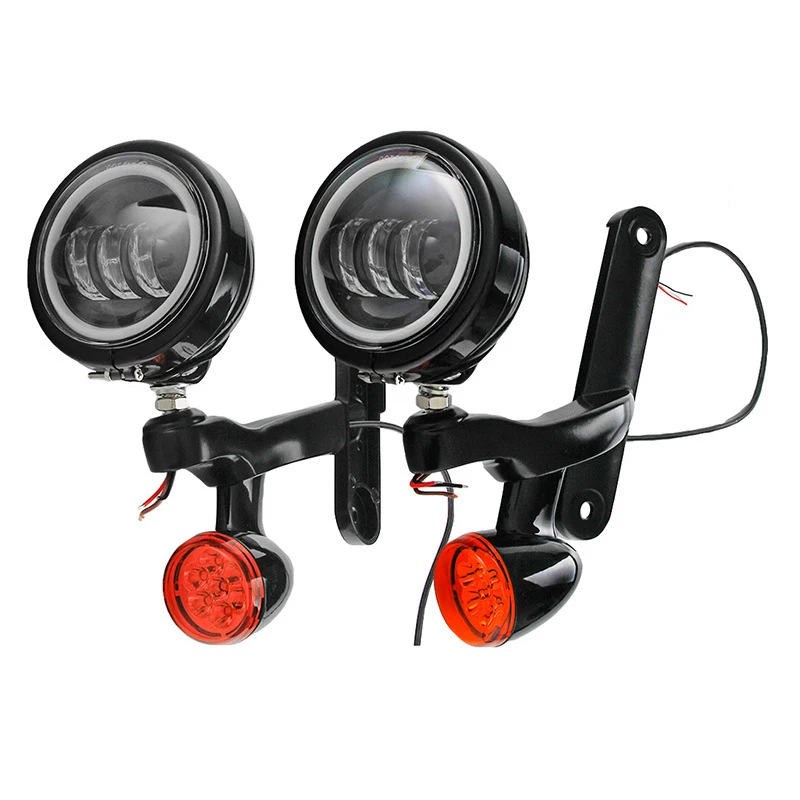 

4.5" LED Fog Auxiliary Light with Housing Bracket Turn Signal Lamp for Harley Touring Street Glide FLHX Electra Trike 2014-2020