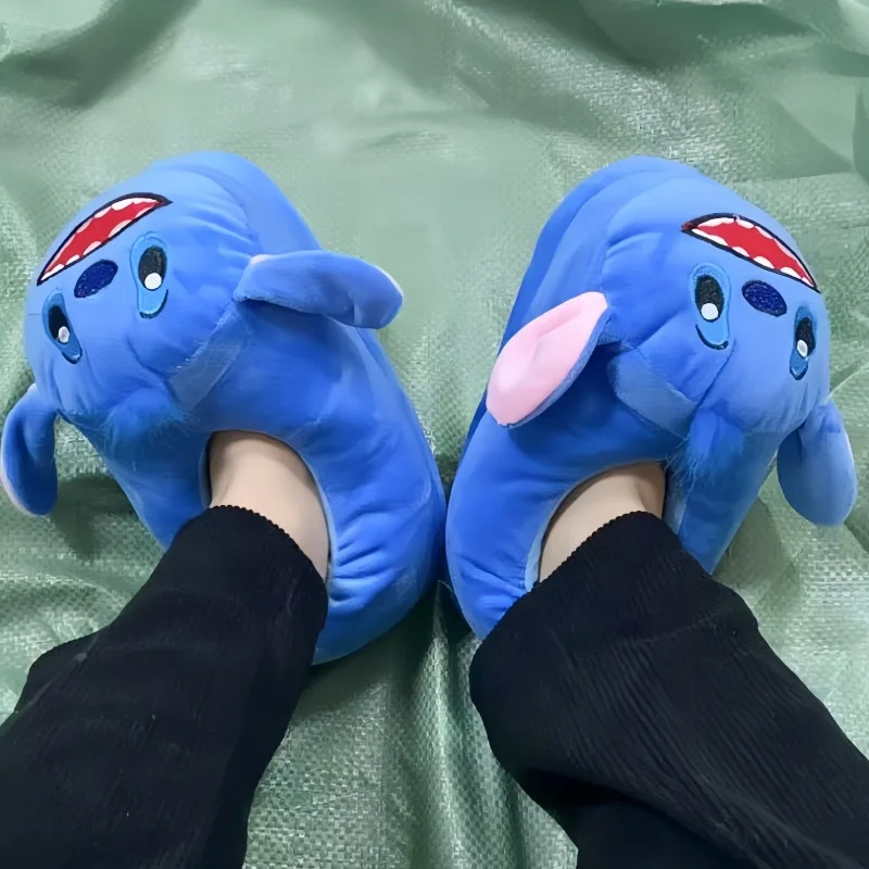 Хлопковые тапочки Stitch Disney зимняя теплая домашняя обувь с героями мультфильмов