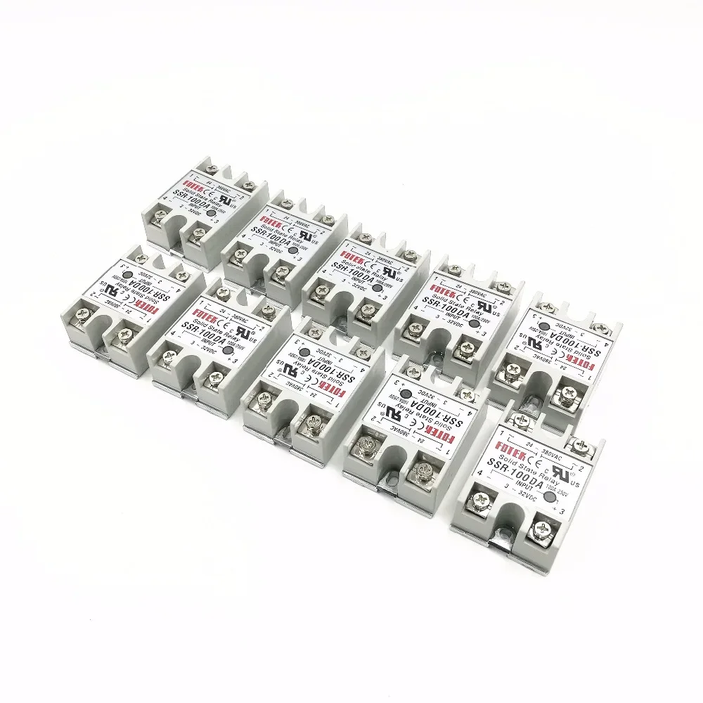 10 шт. SSR100DA SSR-100DA Производитель 100A SSR Однофазное твердотельное реле, вход 3-32 В постоянного тока, выход 24-380 В переменного тока (art.: 3920d321f0ff7) - 3920d321f0ff7