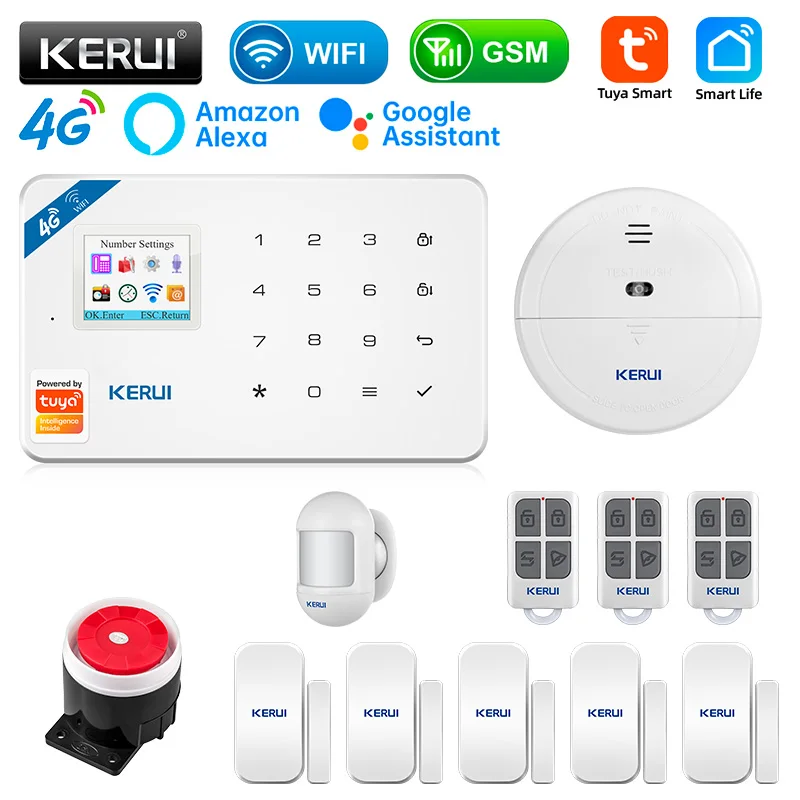 

Охранная сигнализация KERUI W184, GSM, 4G, Wi-Fi, 6 языков