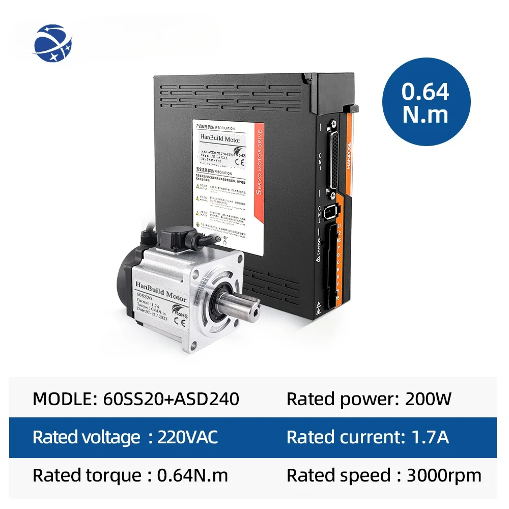 HanBuild 60SS20 0.64N.m 1.5A 3000-6000 об/мин мини-фристор ASD220 220 В робот ЧПУ станок 200 Вт ac