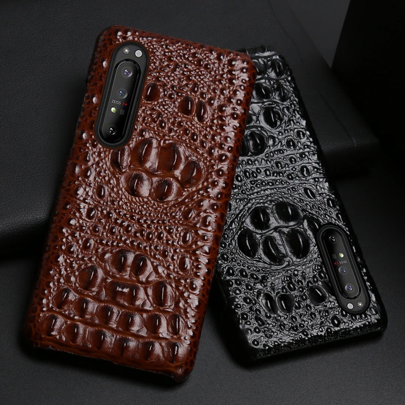 

Genuine Leather Phone Case For Sony Xperia XA XA1 XA2 XA3 Ultra L1 L2 L3 L4 E4 E5 1 5 10 Plus III IV Case Cowhide Cover Funda