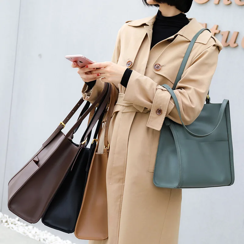 Woman Bucket Bag Lady Casual Soft Split Leather Luxury Handbag and Shoulder for Women Bags Designer Girl Commute Tote Fashion