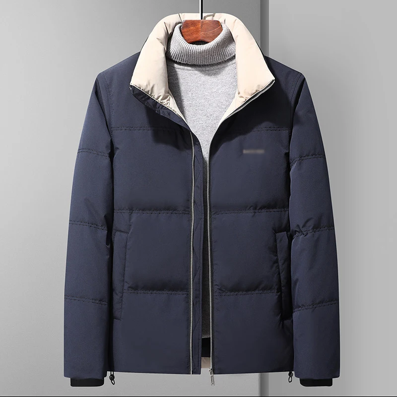 Winter Men Thermal Puffer Basic Coats Black Navy Blue Green Gray Thick Warm Puff Jackets Male Lightweight Padded Outerwear 2022